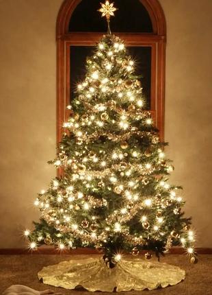 Гірлянда кінський хвіст від usb 5 метра 1000 led 20 ниток, жовтий