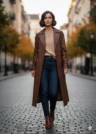 Шкіряний тренч