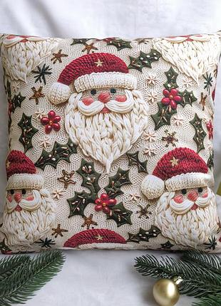 Новогодняя  красная наволочка с рождеством 40*40 см