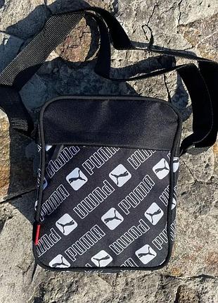 Сумка puma спортивная, черная, формат через плечо