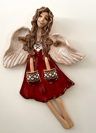 Ангел-охоронець  керамічний настінний підвісний