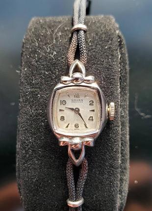 Gruen precision позолочений люксовий швейцарський жіночій годинник, 50-60ті