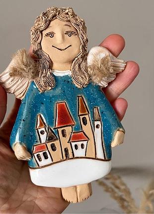 Янгол-охоронець  керамічний настінний підвісний