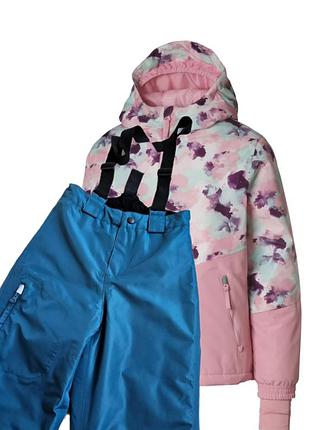 Термокомплект детский 146-152см, 10-12роков, нимочница, crivit, полукомбинезон+термокуртка зимние/деми для девочки, куртка + штаны лыжные мембранные