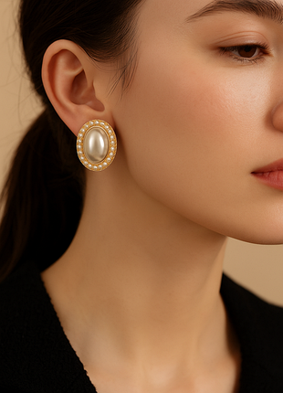 Тренд золотистые винтажные женские серьги шарики подвесы бусины имитация жемчуга