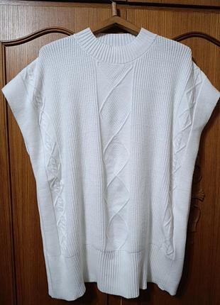 Объемный жилет, кофта без рукавов