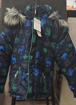 Зимняя куртка на мальчика 116 размер тепла куртки на овчине 5-6 лет