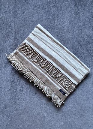 Шарф шерсть 100% в полоску с бахромой шотландия