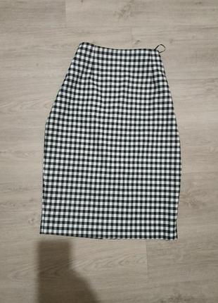 Юбка карандаш в клетку
