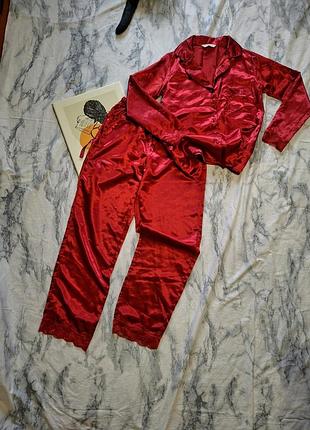 Жіноча піжама, піжама двійка, атласна піжама