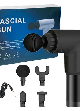 Портативный мышечный массажер - пистолет fascial gun | ручной вибромассажер для фасциального массажа мышц тела