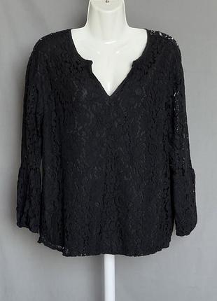 Блузка shein curve мереживна xl чорний (1738250)