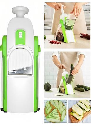 Многофункциональная овощерезка измельчитель слайсер терка нарезки картошки овощей слайсами кубиками соломкой салатовый