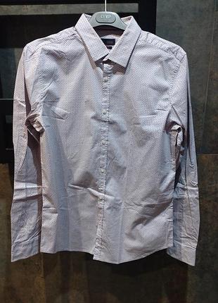 Чоловіча сорочка з геометричним принтом орнаментом ромб cinque розмір 42 slim fit