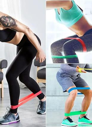 Уценка! набор фитнес резинок для тренировок 5 шт / эластичные резинки для спорта (неполный комплект 3028)