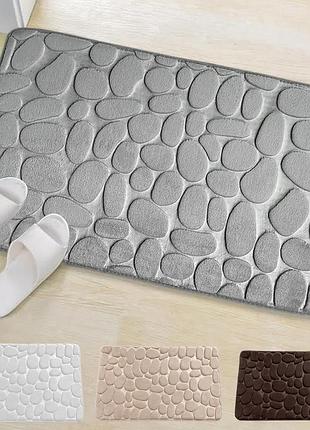 Килимок у ванну 60*40 см. сірий, стильний, антиковзний, водопоглинальний