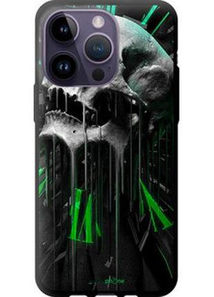 Чехол на iphone 14 pro max череп-часы "4100b-2667-73076"