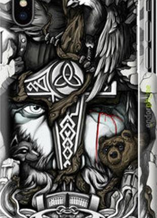 Чехол на iphone xs тату викинг "4098m-1583-73076"