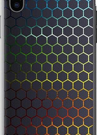 Чехол на iphone xs переливающиеся соты "498t-1583-73076"