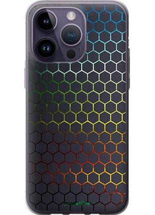 Чехол на iphone 14 pro max переливающиеся соты "498u-2667-73076"
