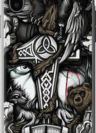 Чехол на iphone xs тату викинг "4098t-1583-73076"