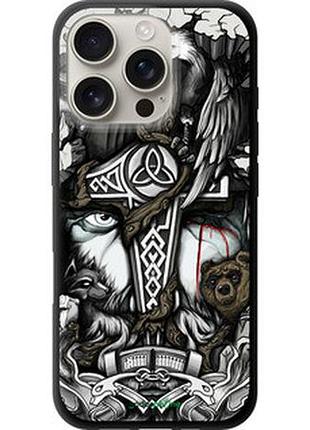 Чехол на iphone 16 pro тату викинг "4098b-3708-73076"