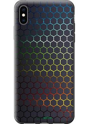 Чехол на iphone xs max переливающиеся соты "498t-1557-73076"