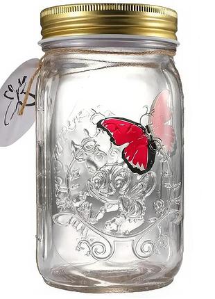 Декоративний нічник метелик у банці butterfly інтерактивний пурхає метелик у банці з підсвіткою