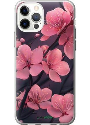 Чехол на iphone 12 pro пурпурная сакура "6075t-2052-73076"