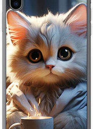 Чехол на iphone xs max white cat "5646sp-1557-73076"
