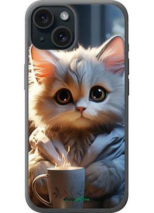 Чехол на iphone 15 white cat "5646u-3075-73076"