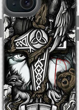 Чехол на iphone 15 plus тату викинг "4098pm-3097-73076"