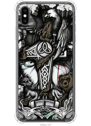 Чехол на iphone xs max тату викинг "4098sp-1557-73076"