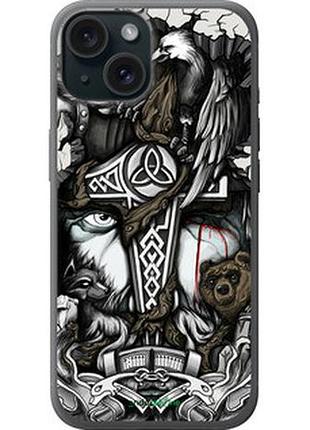Чехол на iphone 15 тату викинг "4098u-3075-73076"