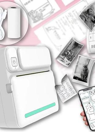 Дитячий портативний термопринтер c19 з bluetooth і акумулятором принтер миттєвого друку з термопаперою