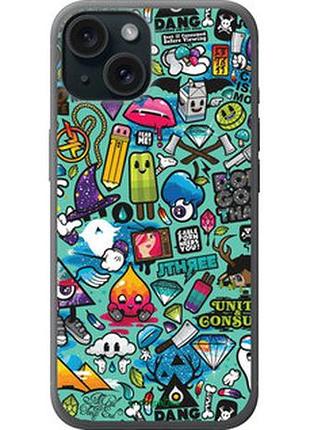Чехол на iphone 15 стикер бомбинг 1 "693u-3075-73076"