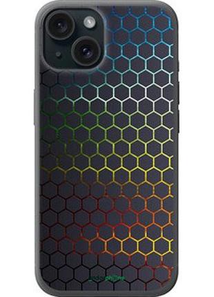 Чехол на iphone 15 переливающиеся соты "498u-3075-73076"