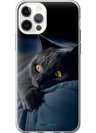 Чехол на iphone 12 дымчатый кот "825t-2053-73076"