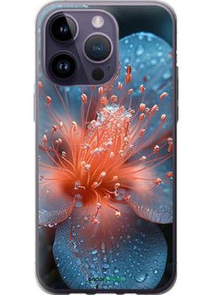 Чохол на iphone 14 pro max роса на квітці "6039u-2667-73076"