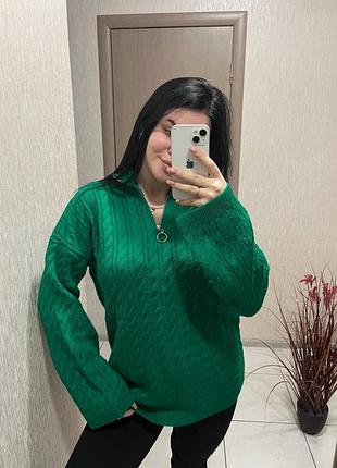 Свитер туника под горло на замке 42-52