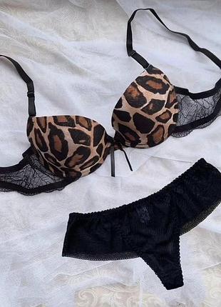 Леопардовый комплект белья