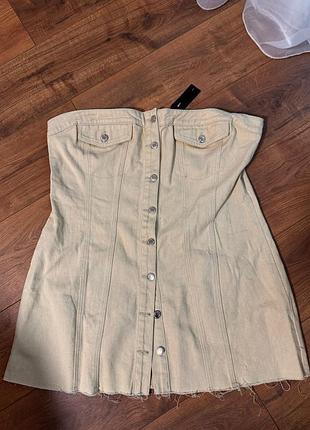 Корсет джинсовий батал топ подовжений