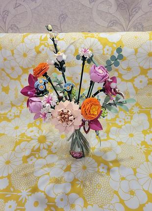 Конструктор милий рожевий букет квітів 10342