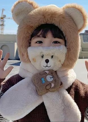 Шапка маска ведмідь дитяча 1-6 років