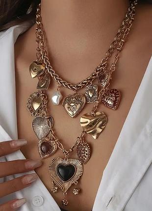 Античное двойное ожерелье в стиле zara