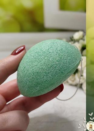 Натуральний спонж конняку для обличчя зелений конжаковий спонж для обличчя