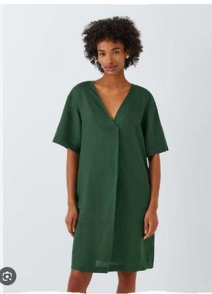100% льон сукня зелена