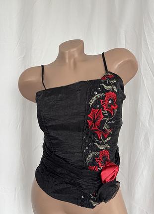 Вінтаж корсетний топ готичний готический органза