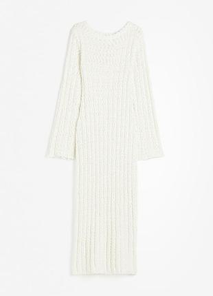 Сукня жіноча міді букле h&m вʼязана xs вершкова