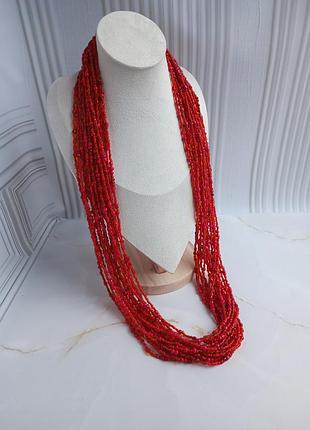 Намисто червоне, довге